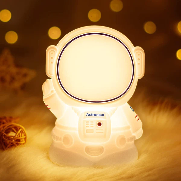 Silicone astronaut night light in a cute design, perfect for children's bedrooms and cozy spaces