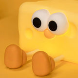 Kawaii Silicone Cheese Night Light with Cute Eyes and Soft Glow for Cozy Decor