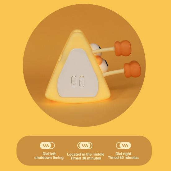 Silicone Cheese Night Light with adjustable timer settings for a cozy atmosphere