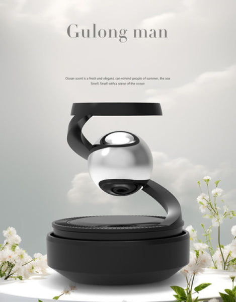 Elegant solar levitating car air freshener with a modern design, perfect for enhancing your vehicle's ambiance.