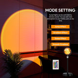 Sunset projection lamp 16 colors with remote control for creating ambiance in any room