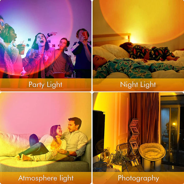 Versatile sunset projection lamp 16 colors for party light, night light, and atmospheric photography