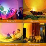 Versatile sunset projection lamp 16 colors for party light, night light, and atmospheric photography