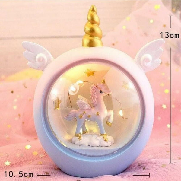 Unicorn LED Night Light for Kids featuring a charming unicorn and starry design in a soft glow