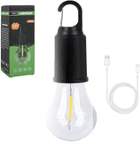 JispMart USB emergency bulb light with hook and charging cable for outdoor use