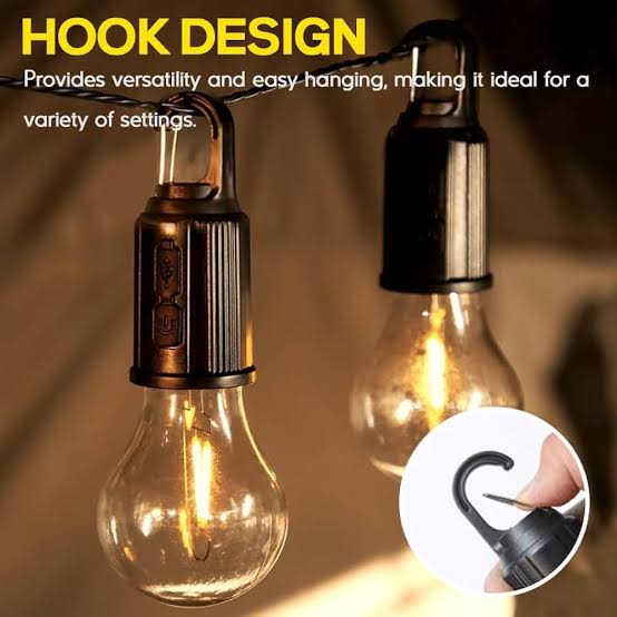 JispMart USB emergency bulb light with hook design for versatile and easy hanging in various settings