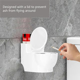 Wall-mounted toilet ashtray with a lid to prevent ash from flying around