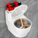Wall-mounted toilet ashtray designed for easy cigarette disposal with a sleek white finish