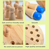 Wooden memory chess game featuring eco-friendly wooden pieces and a smooth, durable design