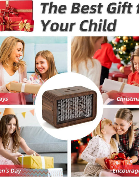 Dropdash wooden money piggy bank ideal for teaching children about saving money